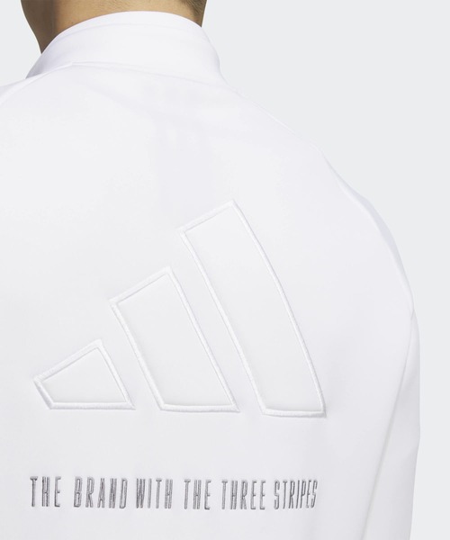 adidas（アディダス）の「ダンボールニット バックロゴ 付き フルジップジャケット【adidas Golf/アディダスゴルフ】（ブルゾン・メンズ・ホワイト・SMALL/MEDIUM/LARGE/X-LARGE/XX-LARGE）」の4枚目の写真