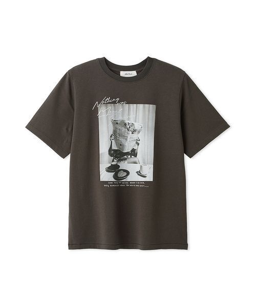 Mila Owen(ミラオーウェン)の「フォトプリントTシャツ(Tシャツ/カットソー・レディース・クリーム/チャコールグレー/ホワイト・F)」の2枚目の写真