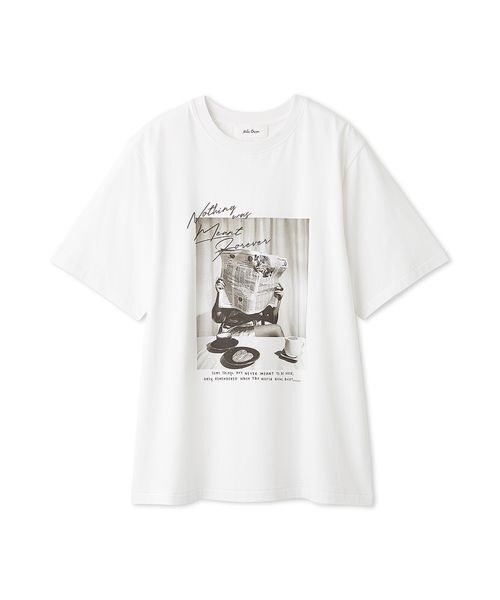 Mila Owen(ミラオーウェン)の「フォトプリントTシャツ(Tシャツ/カットソー・レディース・クリーム/チャコールグレー/ホワイト・F)」の13枚目の写真