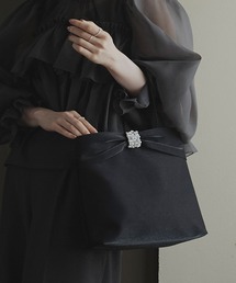パール & ビジュー付き リボン サテン トートバッグ | レディースバッグ・結婚式バッグ・パーティー用バッグ・オケージョンバッグ・フォーマルバッグ・パーティーバッグ・鞄・トートバック