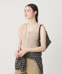 ヘンリーネック リブニット タンクトップ ウォッシャブル