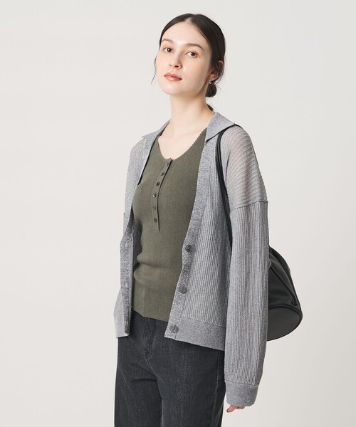 BEAUTY&YOUTH UNITED ARROWS（ビューティーアンドユースユナイテッドアローズ）の「ヘンリーネック リブニット タンクトップ ウォッシャブル（ニット/セーター・レディース・ベージュ/オリーブ/ダークグレー・FREE）」の7枚目の写真