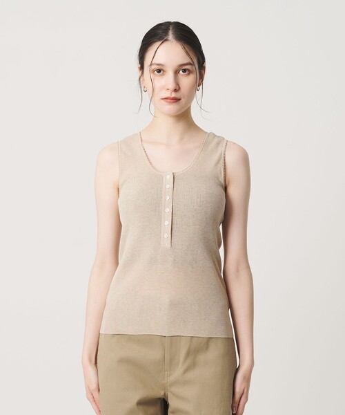 BEAUTY&YOUTH UNITED ARROWS（ビューティーアンドユースユナイテッドアローズ）の「ヘンリーネック リブニット タンクトップ ウォッシャブル（ニット/セーター・レディース・ベージュ/オリーブ/ダークグレー・FREE）」の10枚目の写真