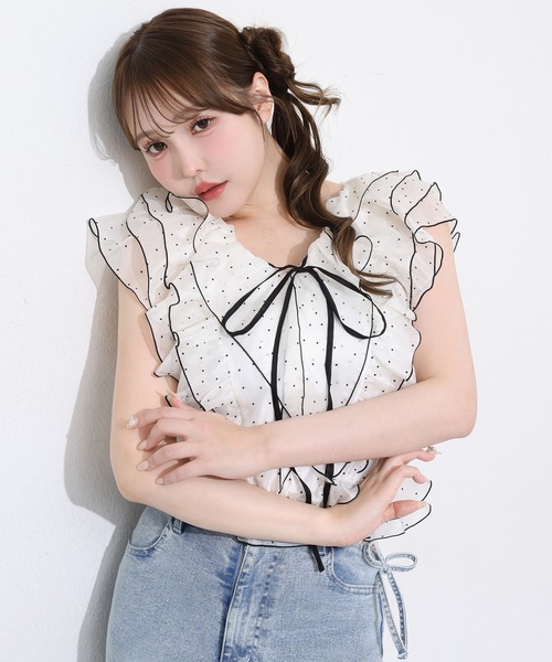 one after another NICE CLAUP(ワンアフターアナザーナイスクラップ)の「ホルターネックフリルブラウス(シャツ/ブラウス・レディース・ピンク/ホワイト系その他/ブラック系その他/ブラウン系その他・FREE)」の2枚目の写真