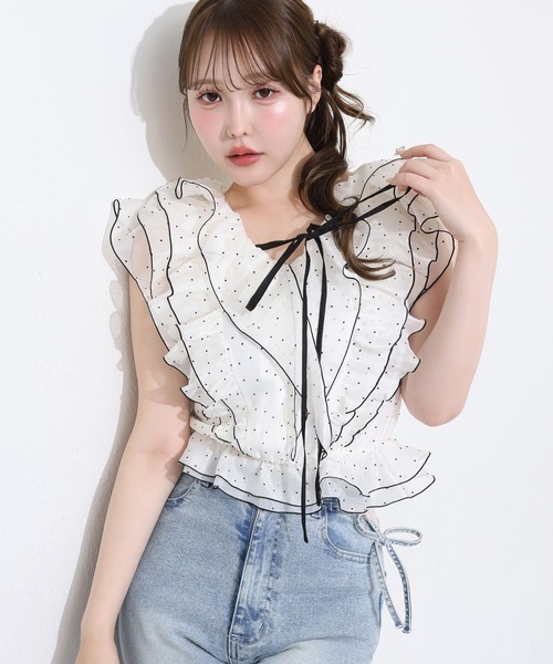 one after another NICE CLAUP(ワンアフターアナザーナイスクラップ)の「ホルターネックフリルブラウス(シャツ/ブラウス・レディース・ピンク/ホワイト系その他/ブラック系その他/ブラウン系その他・FREE)」の8枚目の写真