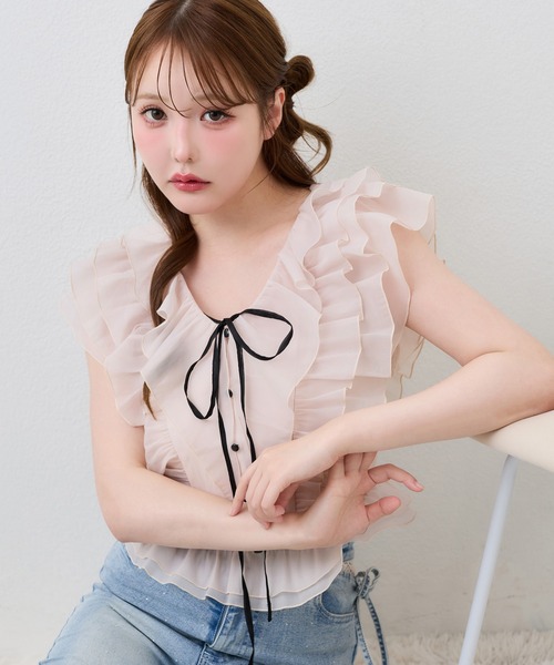 one after another NICE CLAUP(ワンアフターアナザーナイスクラップ)の「ホルターネックフリルブラウス(シャツ/ブラウス・レディース・ピンク/ホワイト系その他/ブラック系その他/ブラウン系その他・FREE)」の21枚目の写真