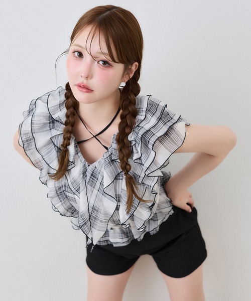 one after another NICE CLAUP(ワンアフターアナザーナイスクラップ)の「ホルターネックフリルブラウス(シャツ/ブラウス・レディース・ピンク/ホワイト系その他/ブラック系その他/ブラウン系その他・FREE)」の17枚目の写真
