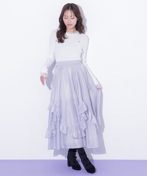 JILL by JILL STUART(ジルバイジルスチュアート)の「イレヘムフリルスカート(スカート・レディース・ブルー/ベージュ/ホワイト・FREE)」の11枚目の写真