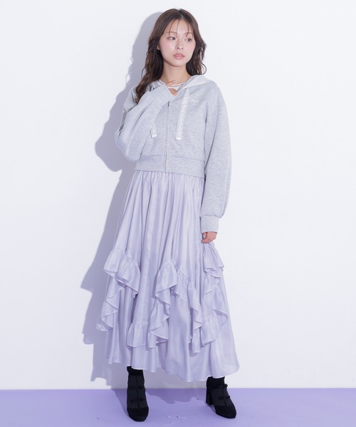JILL by JILL STUART(ジルバイジルスチュアート)の「イレヘムフリルスカート(スカート・レディース・ブルー/ベージュ/ホワイト・FREE)」の7枚目の写真
