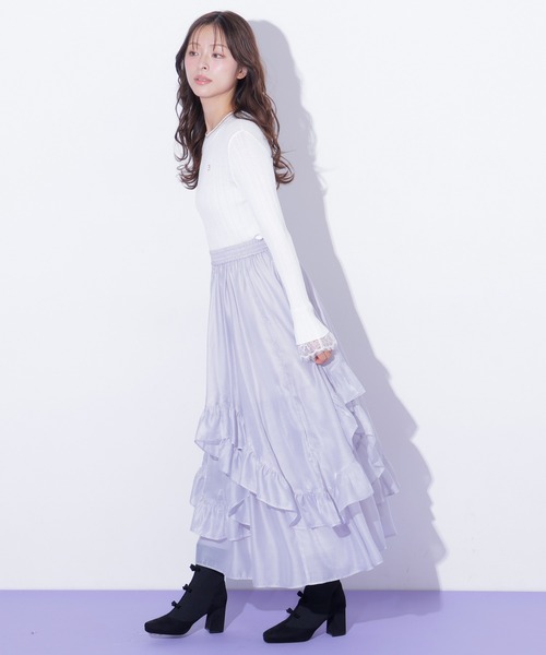 JILL by JILL STUART(ジルバイジルスチュアート)の「イレヘムフリルスカート(スカート・レディース・ブルー/ベージュ/ホワイト・FREE)」の13枚目の写真