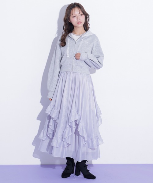 JILL by JILL STUART(ジルバイジルスチュアート)の「イレヘムフリルスカート(スカート・レディース・ブルー/ベージュ/ホワイト・FREE)」の8枚目の写真