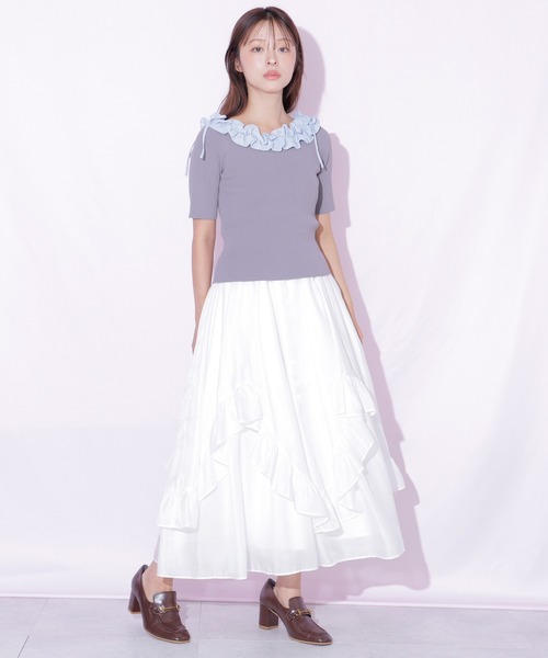 JILL by JILL STUART(ジルバイジルスチュアート)の「イレヘムフリルスカート(スカート・レディース・ブルー/ベージュ/ホワイト・FREE)」の22枚目の写真