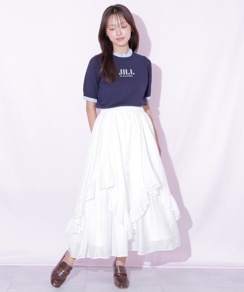 JILL by JILL STUART(ジルバイジルスチュアート)の「イレヘムフリルスカート(スカート・レディース・ブルー/ベージュ/ホワイト・FREE)」の19枚目の写真
