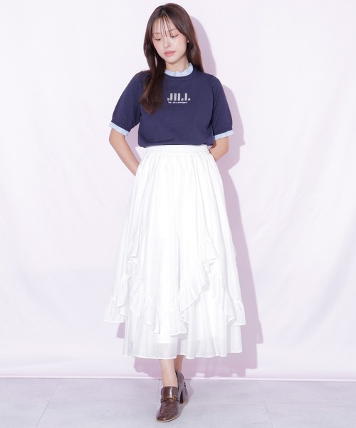JILL by JILL STUART(ジルバイジルスチュアート)の「イレヘムフリルスカート(スカート・レディース・ブルー/ベージュ/ホワイト・FREE)」の18枚目の写真