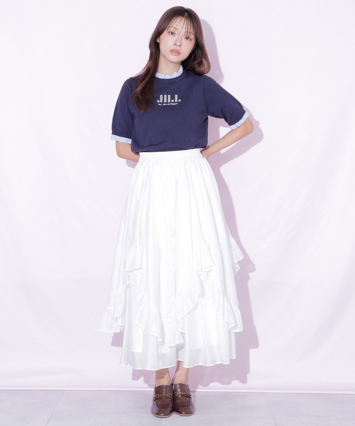 JILL by JILL STUART(ジルバイジルスチュアート)の「イレヘムフリルスカート(スカート・レディース・ブルー/ベージュ/ホワイト・FREE)」の16枚目の写真