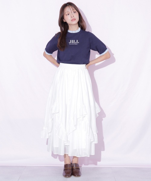 JILL by JILL STUART(ジルバイジルスチュアート)の「イレヘムフリルスカート(スカート・レディース・ブルー/ベージュ/ホワイト・FREE)」の17枚目の写真
