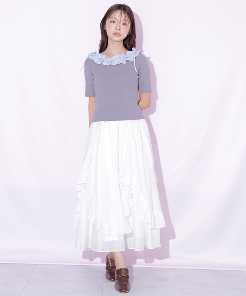 JILL by JILL STUART(ジルバイジルスチュアート)の「イレヘムフリルスカート(スカート・レディース・ブルー/ベージュ/ホワイト・FREE)」の21枚目の写真