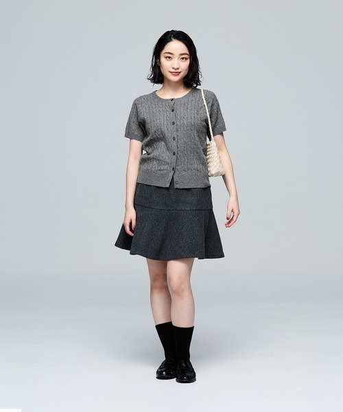 coca（coca）（コカ）の「＼保温・洗濯OK／リッチニットケーブルカーディガン（カーディガン/ボレロ・レディース・チャコール/ライトベージュ・L/M/S）」の8枚目の写真