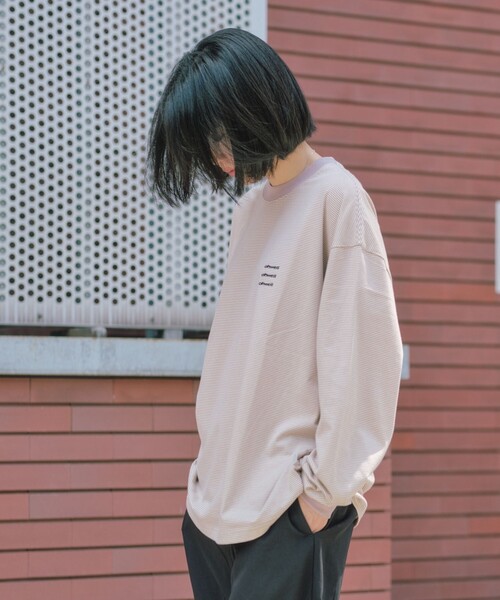SHIPS any(シップス エニィ)の「【SHIPS any別注】ohwell: ワンポイント ロゴ 刺繍 ミジンボーダー Tシャツ(ロンT)◇(Tシャツ/カットソー・メンズ・オリーブ/グレー/コーラル・MEDIUM/LARGE)」の20枚目の写真