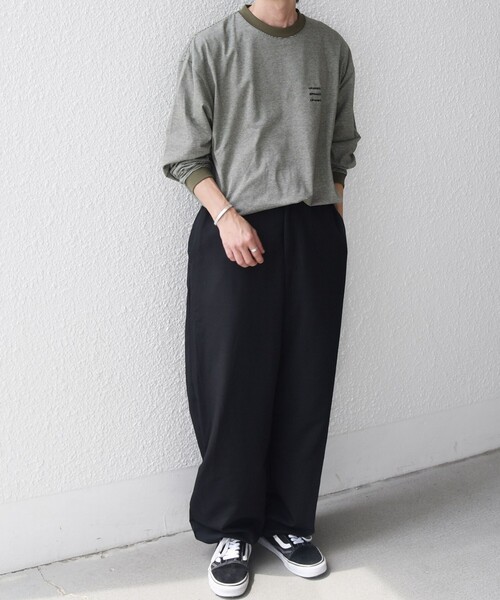 SHIPS any(シップス エニィ)の「【SHIPS any別注】ohwell: ワンポイント ロゴ 刺繍 ミジンボーダー Tシャツ(ロンT)◇(Tシャツ/カットソー・メンズ・オリーブ/グレー/コーラル・MEDIUM/LARGE)」の10枚目の写真