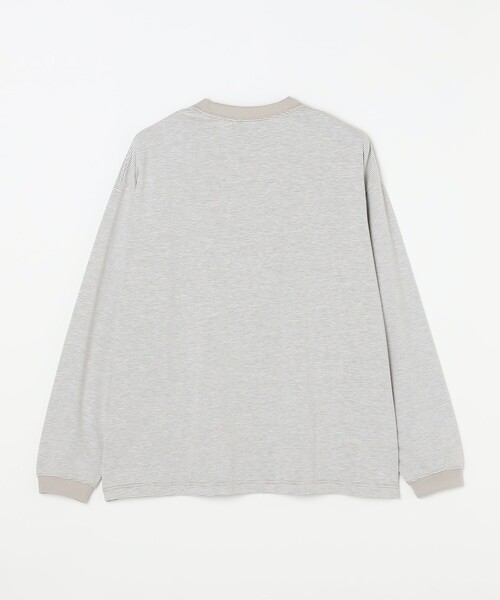 SHIPS any(シップス エニィ)の「【SHIPS any別注】ohwell: ワンポイント ロゴ 刺繍 ミジンボーダー Tシャツ(ロンT)◇(Tシャツ/カットソー・メンズ・オリーブ/グレー/コーラル・MEDIUM/LARGE)」の5枚目の写真