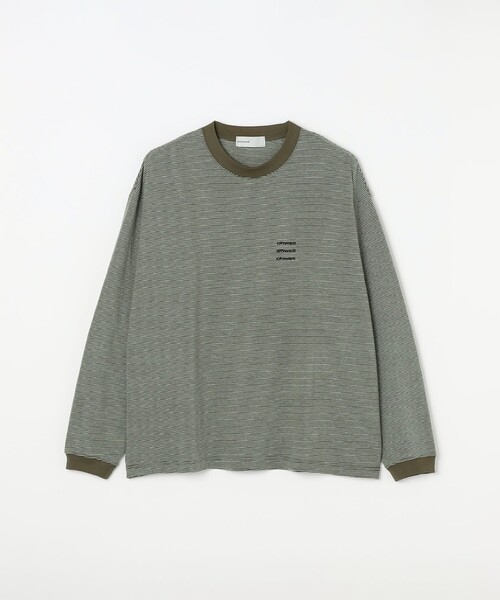SHIPS any(シップス エニィ)の「【SHIPS any別注】ohwell: ワンポイント ロゴ 刺繍 ミジンボーダー Tシャツ(ロンT)◇(Tシャツ/カットソー・メンズ・オリーブ/グレー/コーラル・MEDIUM/LARGE)」の8枚目の写真