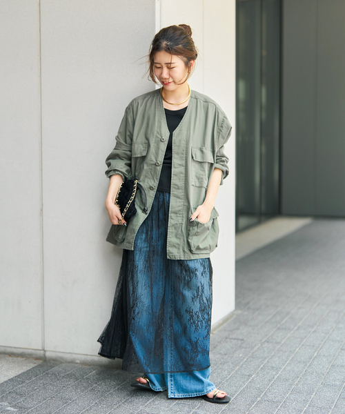 Spick & Span(スピックアンドスパン)の「《WEB限定》ROTHCO / ロスコ ミリタリーノーカラージャケット(ミリタリージャケット・レディース・カーキ/ブラック・MEDIUM)」の14枚目の写真