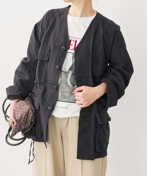 Spick & Span(スピックアンドスパン)の「《WEB限定》ROTHCO / ロスコ ミリタリーノーカラージャケット(ミリタリージャケット・レディース・カーキ/ブラック・MEDIUM)」の16枚目の写真