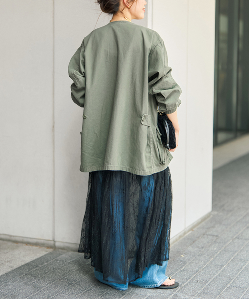Spick & Span(スピックアンドスパン)の「《WEB限定》ROTHCO / ロスコ ミリタリーノーカラージャケット(ミリタリージャケット・レディース・カーキ/ブラック・MEDIUM)」の5枚目の写真