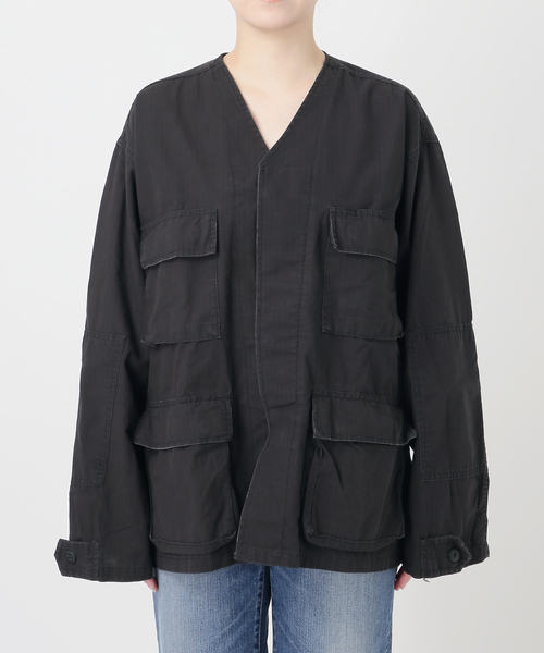 Spick & Span(スピックアンドスパン)の「《WEB限定》ROTHCO / ロスコ ミリタリーノーカラージャケット(ミリタリージャケット・レディース・カーキ/ブラック・MEDIUM)」の6枚目の写真