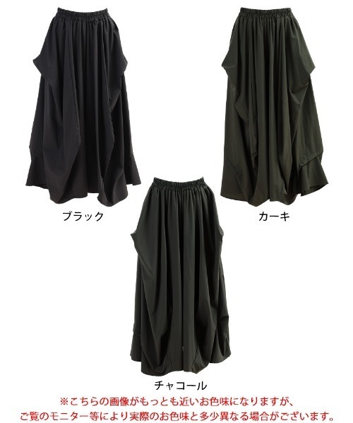 GOLDJAPAN（ゴールドジャパン）の「変形タックワイドパンツ【大きいサイズ対応】（その他パンツ・レディース・ブラック/チャコール/カーキ・LL～3L/4L～5L）」の19枚目の写真