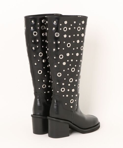Jeffrey Campbell ラウンドスタッズロングブーツ ラウンドスタッズ ロングブーツ ALL BLACK│Jeffrey Campbell OFFICIAL