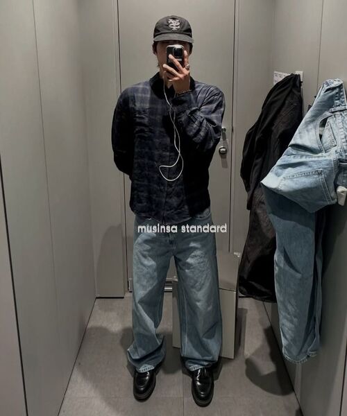 KANEITEI(カネイテイ)の「WRINKLE PLAID SHIRT (NAVY)(シャツ/ブラウス・レディース・ネイビー・MEDIUM/LARGE/X-LARGE)」の5枚目の写真