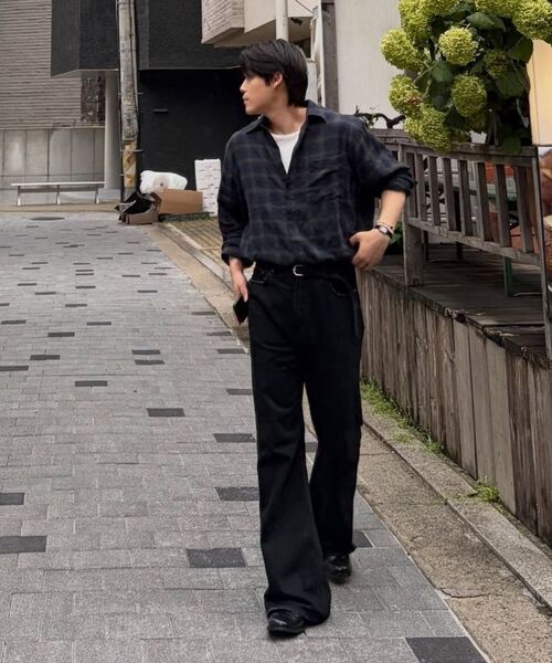 KANEITEI(カネイテイ)の「WRINKLE PLAID SHIRT (NAVY)(シャツ/ブラウス・レディース・ネイビー・MEDIUM/LARGE/X-LARGE)」の6枚目の写真