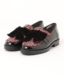 JOLI ENCORE(FR) ジョリー・アンコール VELVET RIBBON LOAFERS ベルベットリボンローファー JE-1112 BLACK