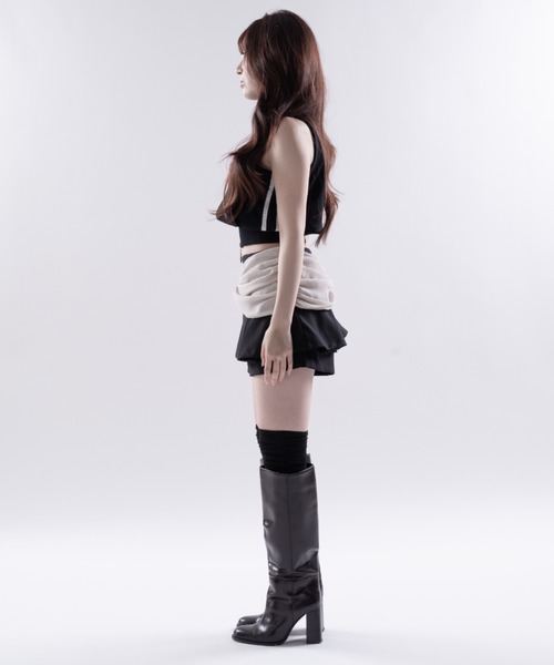 Melviianne(メルヴィアンヌ)の「Drape wrap skirt(スカート・レディース・Black/DK.Gray・SMALL/MEDIUM)」の9枚目の写真