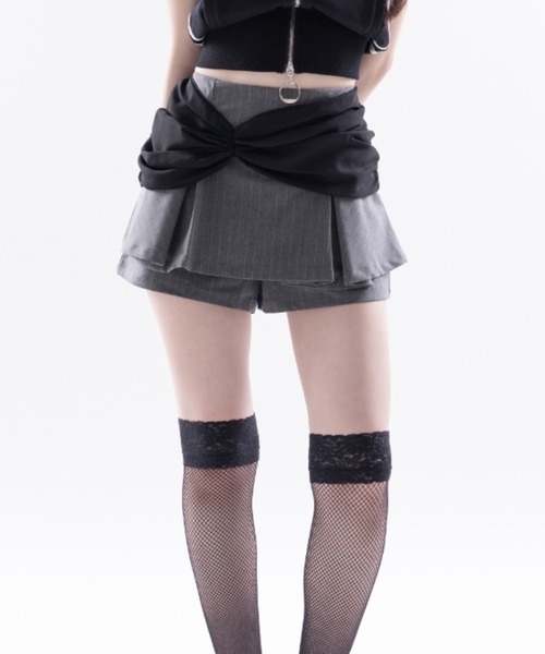 Melviianne(メルヴィアンヌ)の「Drape wrap skirt(スカート・レディース・Black/DK.Gray・SMALL/MEDIUM)」の11枚目の写真