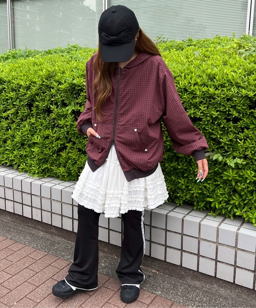 WC（ダブル シー）の「《ダブルフェイス★》チェックリバーシブルBIGパーカー（パーカー・レディース・グレー/チャコールグレー・FREE）」の19枚目の写真