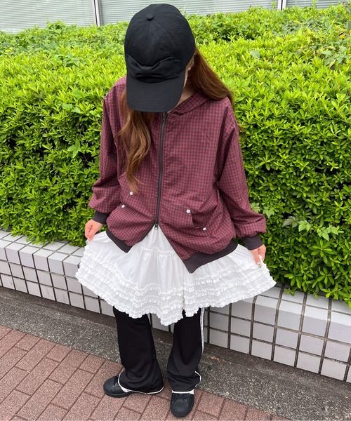 WC（ダブル シー）の「《ダブルフェイス★》チェックリバーシブルBIGパーカー（パーカー・レディース・グレー/チャコールグレー・FREE）」の20枚目の写真