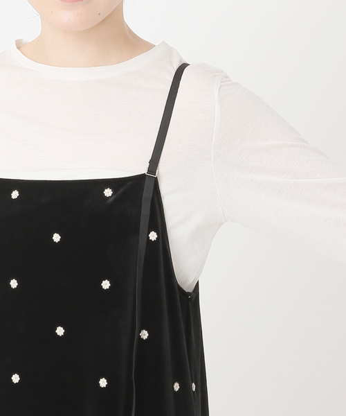 B.C STOCK(ベーセーストック)の「【WEB限定】手洗い可 / ベロアフラワー刺繍ワンピース(ワンピース・レディース・ブラウン/ブラック・FREE)」の14枚目の写真
