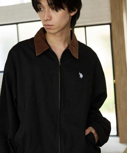 FREAK'S STORE(フリークスストア)の「U.S. POLO ASSN. × PUBLUX/ユーエスポロアッスン 別注 襟 コーデュロイ スイングトップ 限定展開(ブルゾン・メンズ・ネイビー/チャコールグレー/ブラック/ベージュ・SMALL/MEDIUM/LARGE)」の5枚目の写真