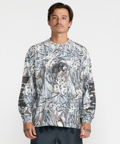 RVCA(ルーカ)の「RVCA メンズ TAPOUT HEAVYWEIGHT LS TEE ロンT 【2026年秋冬モデル】/ルーカバックプリント長袖ロンT(Tシャツ/カットソー・メンズ・ブラック/キャメル・SMALL/MEDIUM/LARGE/X-LARGE)」の2枚目の写真