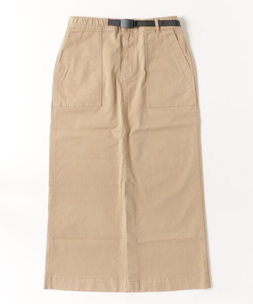 Gramicci（グラミチ）の「STRETCH TWILL LONG BAKER SKIRT（スカート・レディース・ブラック/ベージュ系その他/ブラウン系その他/チャコール/オリーブ/ダークネイビー・L/S/XL/M）」の4枚目の写真