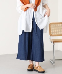 エアリーデニム前タックワイドパンツ