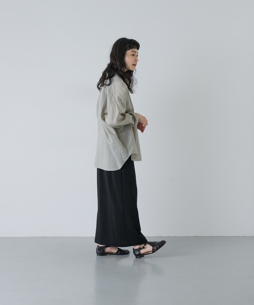 かぐれ(カグレ)の「コットンリネンガーメントダイシャツ(シャツ/ブラウス・レディース・グリーン系その他/ピンク/ネイビー・FREE)」の10枚目の写真