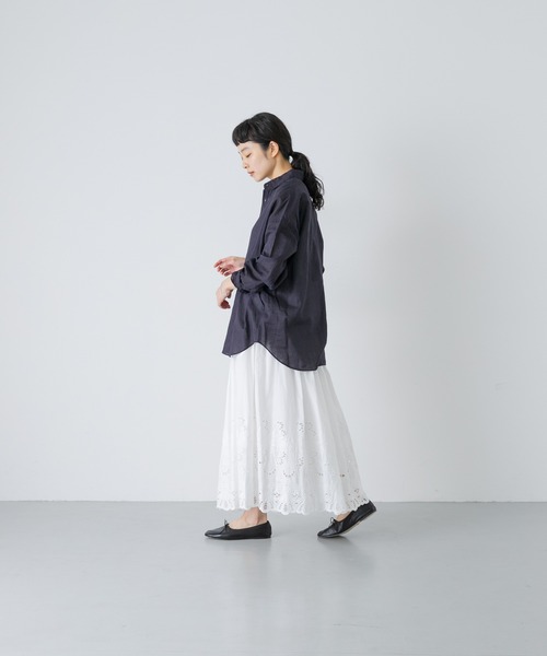 かぐれ(カグレ)の「コットンリネンガーメントダイシャツ(シャツ/ブラウス・レディース・グリーン系その他/ピンク/ネイビー・FREE)」の17枚目の写真