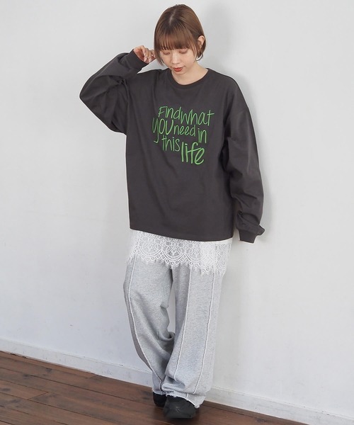 tiptop(ティップトップ)の「アソートロゴ刺繍ロンT(Tシャツ/カットソー・レディース・オフホワイト/ブラック系その他/ブラック/ホワイト系その他・FREE)」の20枚目の写真