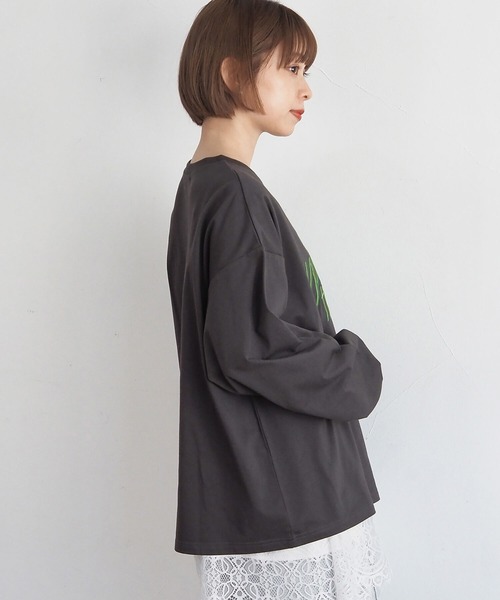 tiptop(ティップトップ)の「アソートロゴ刺繍ロンT(Tシャツ/カットソー・レディース・オフホワイト/ブラック系その他/ブラック/ホワイト系その他・FREE)」の21枚目の写真