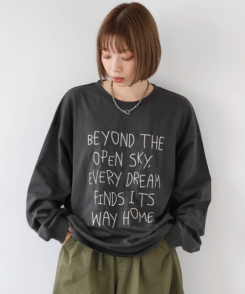 tiptop(ティップトップ)の「アソートロゴ刺繍ロンT(Tシャツ/カットソー・レディース・オフホワイト/ブラック系その他/ブラック/ホワイト系その他・FREE)」の7枚目の写真