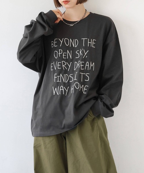 tiptop(ティップトップ)の「アソートロゴ刺繍ロンT(Tシャツ/カットソー・レディース・オフホワイト/ブラック系その他/ブラック/ホワイト系その他・FREE)」の8枚目の写真